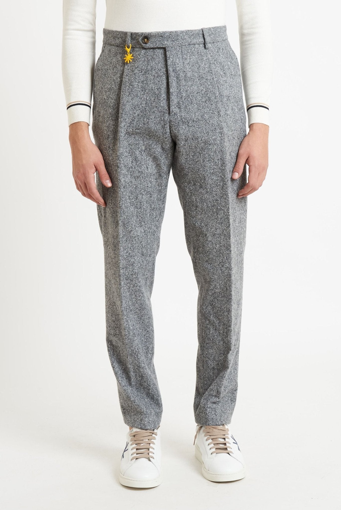 MANUEL RITZ Pantalone Uomo Motivo Sale e Pepe Una Pince e Tasche Classiche MODELLO p1648 233681