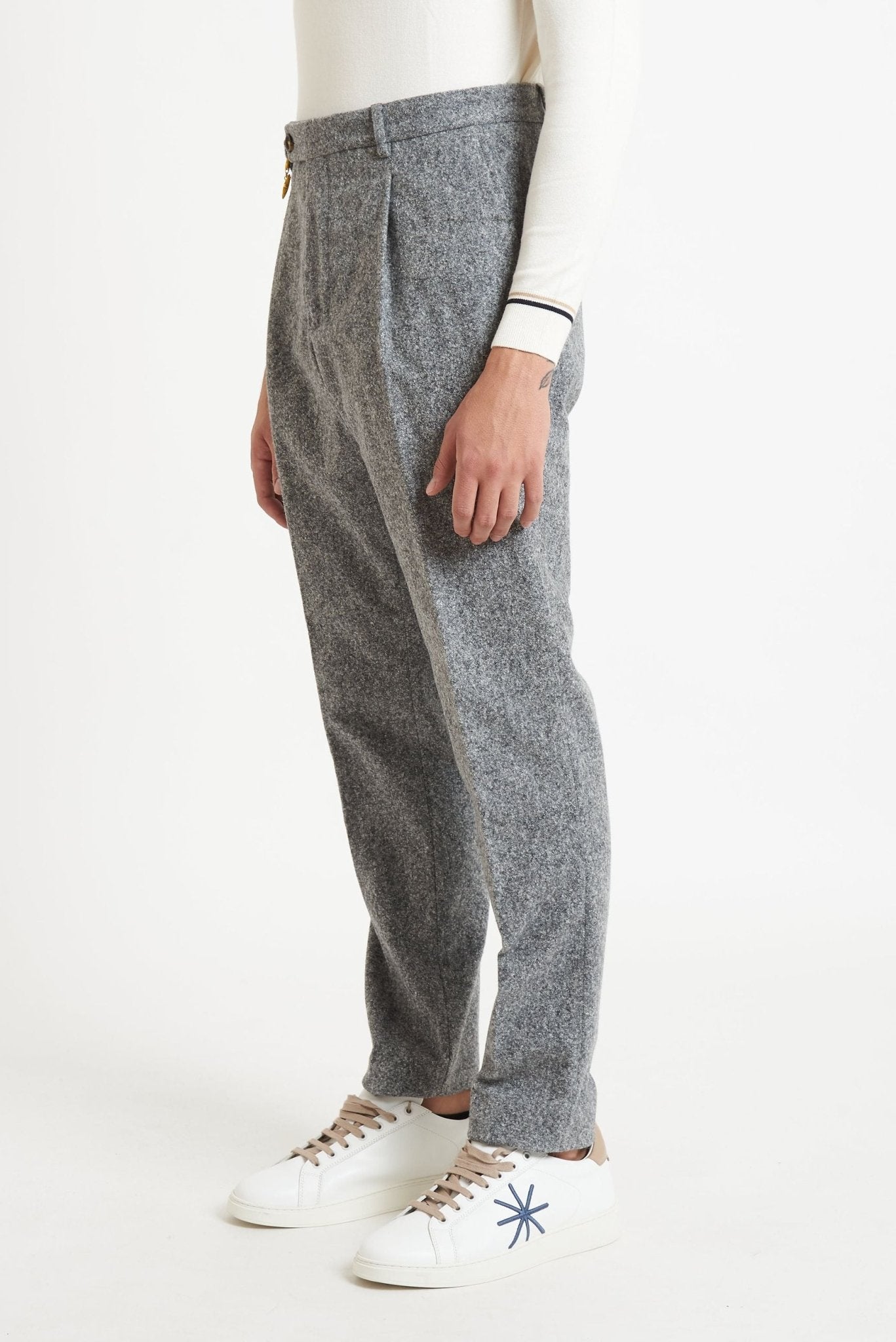 MANUEL RITZ Pantalone Uomo Motivo Sale e Pepe Una Pince e Tasche Classiche MODELLO p1648 233681