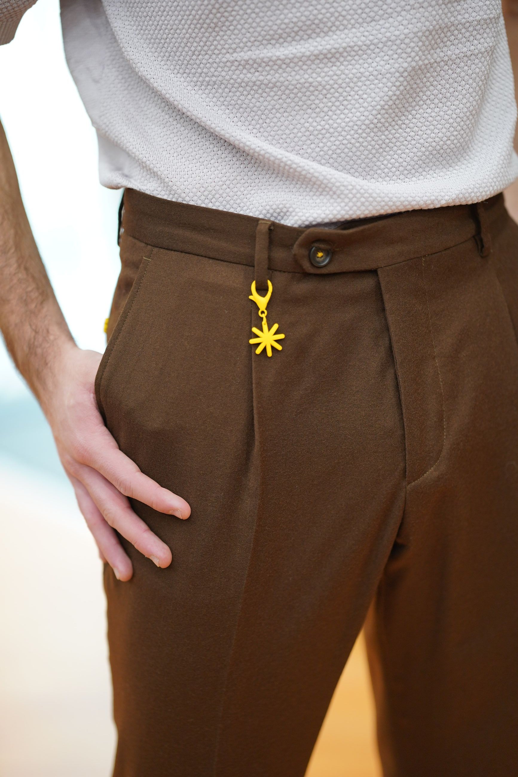 manuel ritz Pantalone Slim Fit in Flanella di Lana Vergine con Pinces p1648