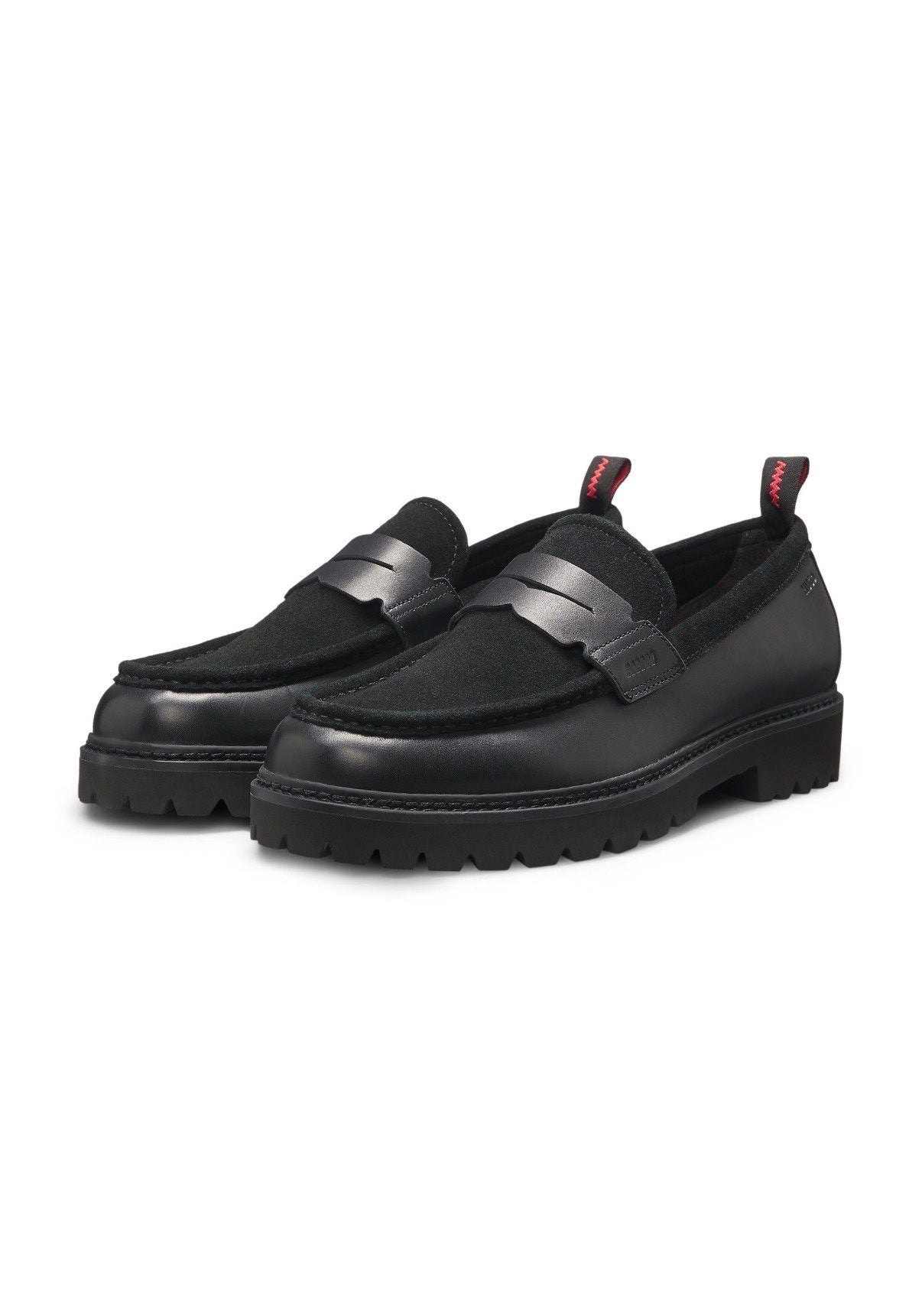 Mocassino in Pelle e Camoscio con Fascia e Suola Carro Armato - De Matteo Uomo