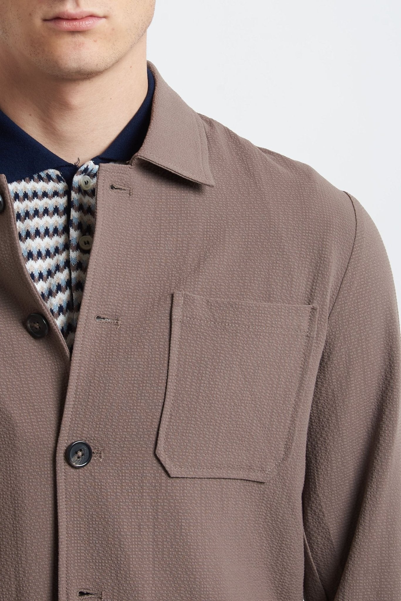 Over Shirt con Tasche a Top e Chiusura a Bottoni - De Matteo Uomo