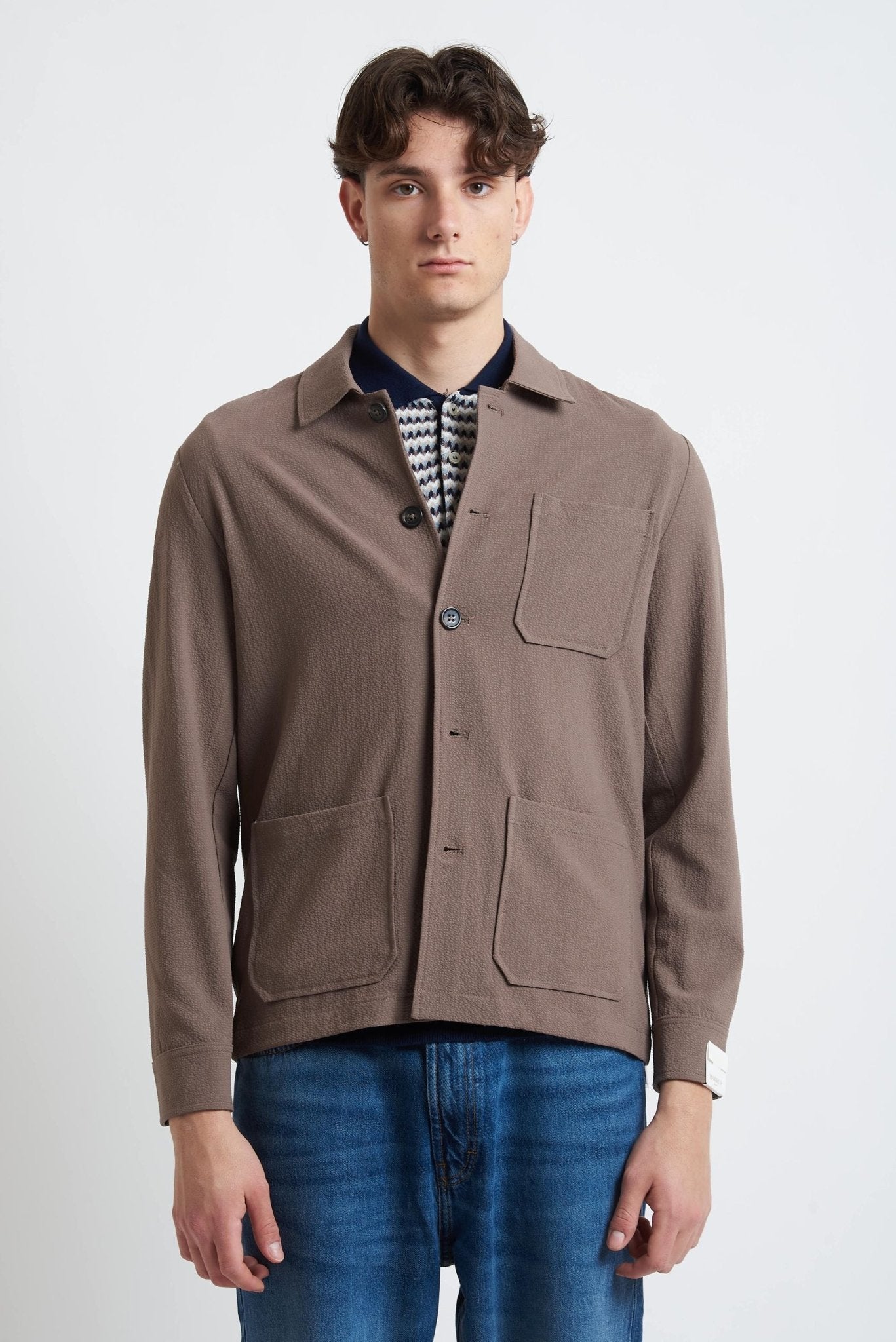 Over Shirt con Tasche a Top e Chiusura a Bottoni - De Matteo Uomo