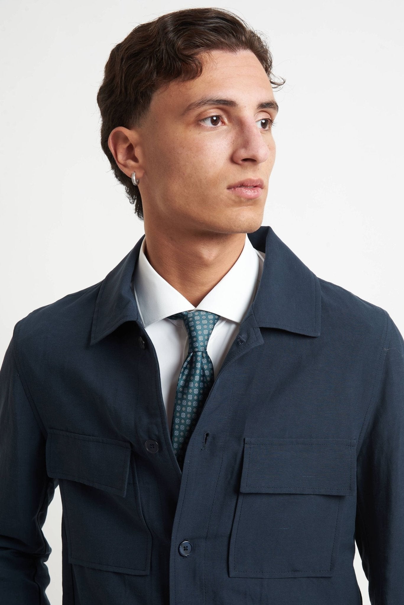 Over Shirt con Tasconi e Chiusura a Bottone - De Matteo Uomo
