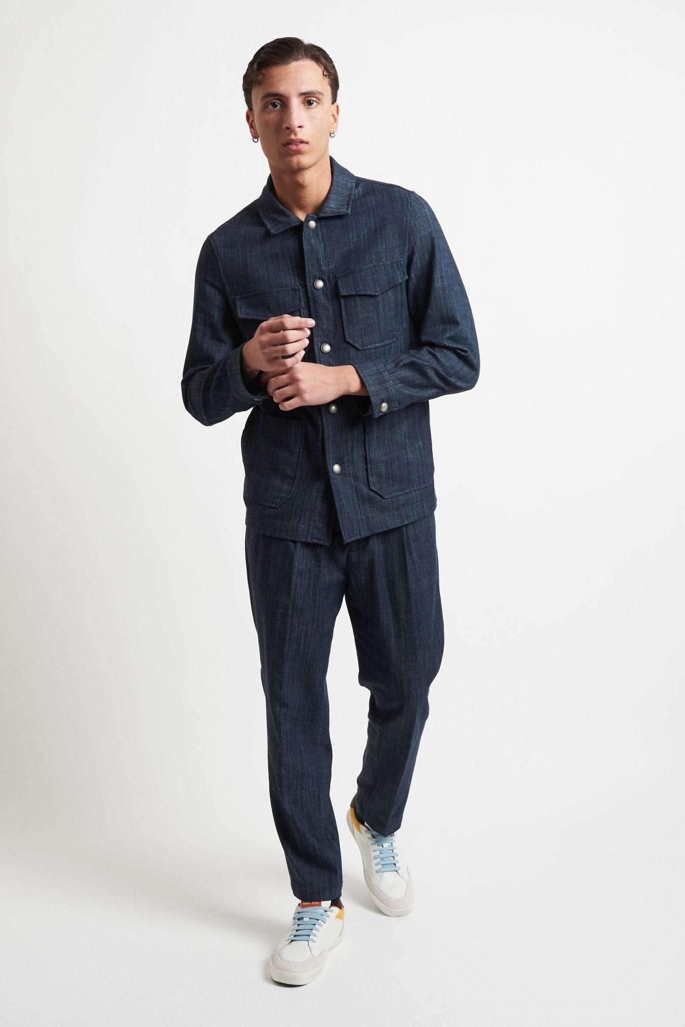 Over Shirt con Tasconi e Chiusura a Bottone - De Matteo Uomo