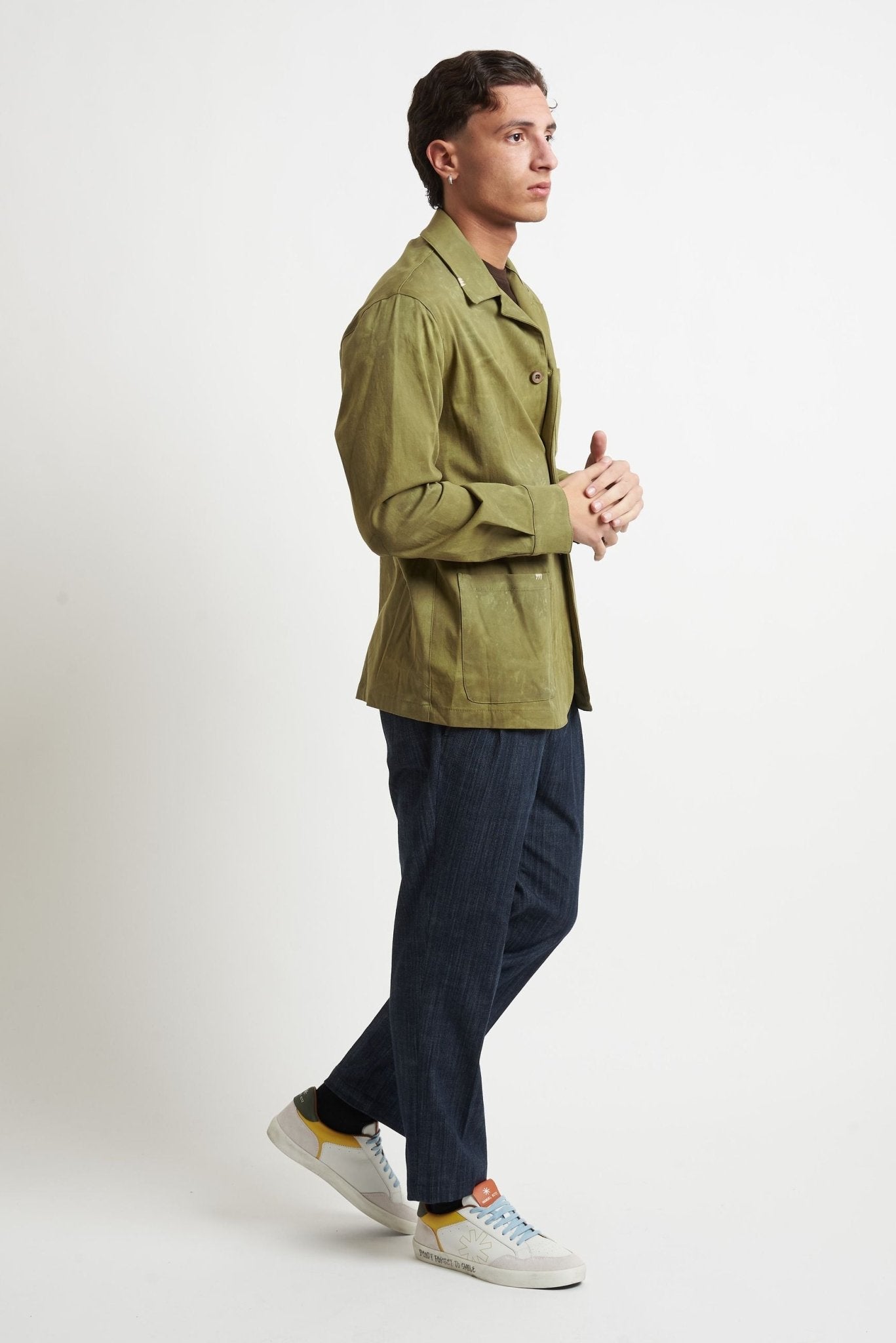 Overshirt Tinto Pezza in Cotone Stretch - De Matteo Uomo