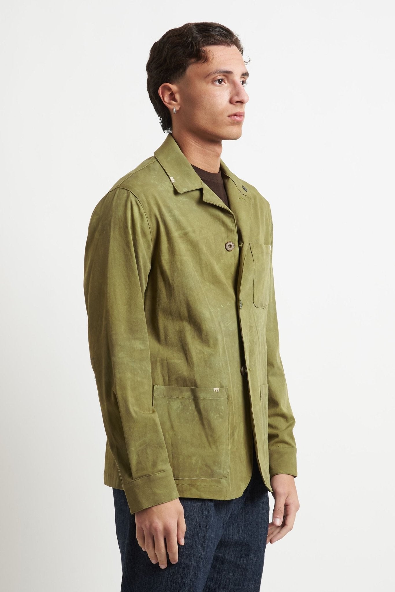 Overshirt Tinto Pezza in Cotone Stretch - De Matteo Uomo