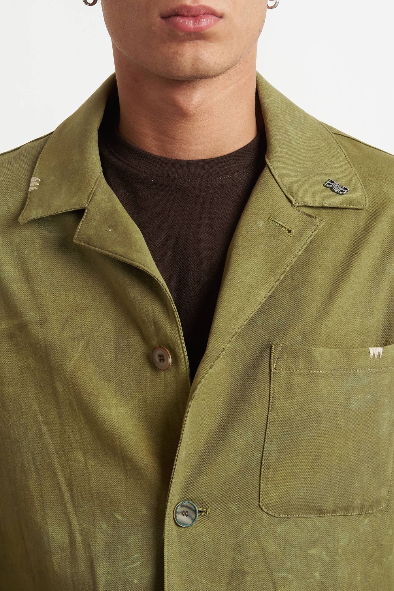 Overshirt Tinto Pezza in Cotone Stretch - De Matteo Uomo