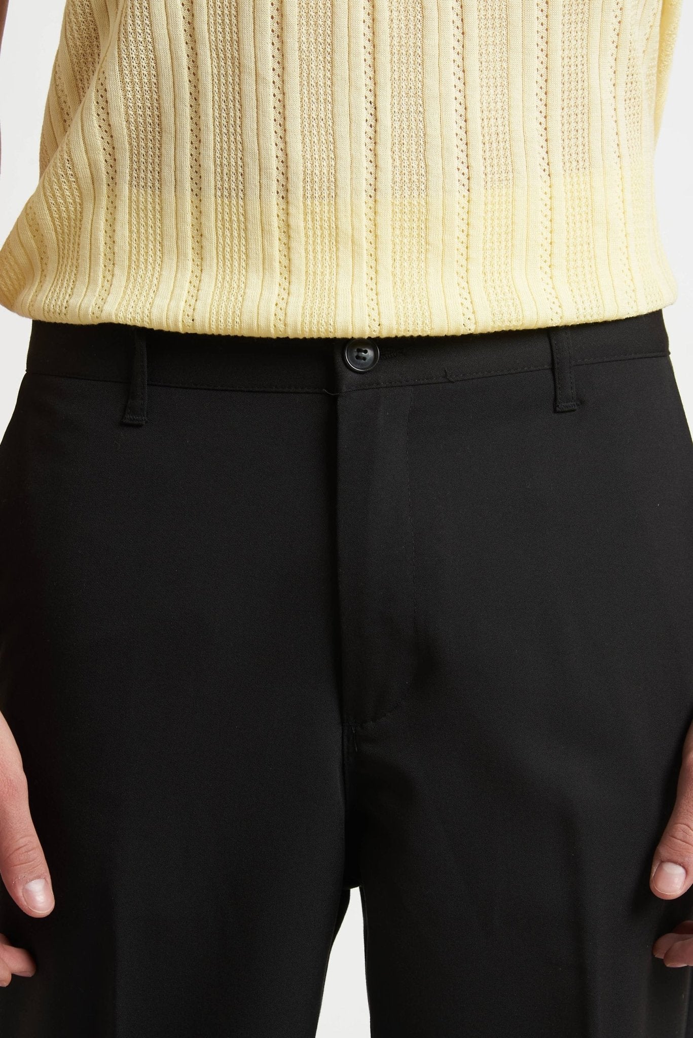Pantalone Basic a Fondo Largo con Chiusura Zip e Bottone - De Matteo Uomo