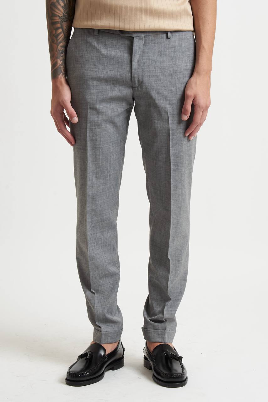 Pantalone con Tasche America, Tasca Posteriore e Risvoltino Cucito - De Matteo Uomo