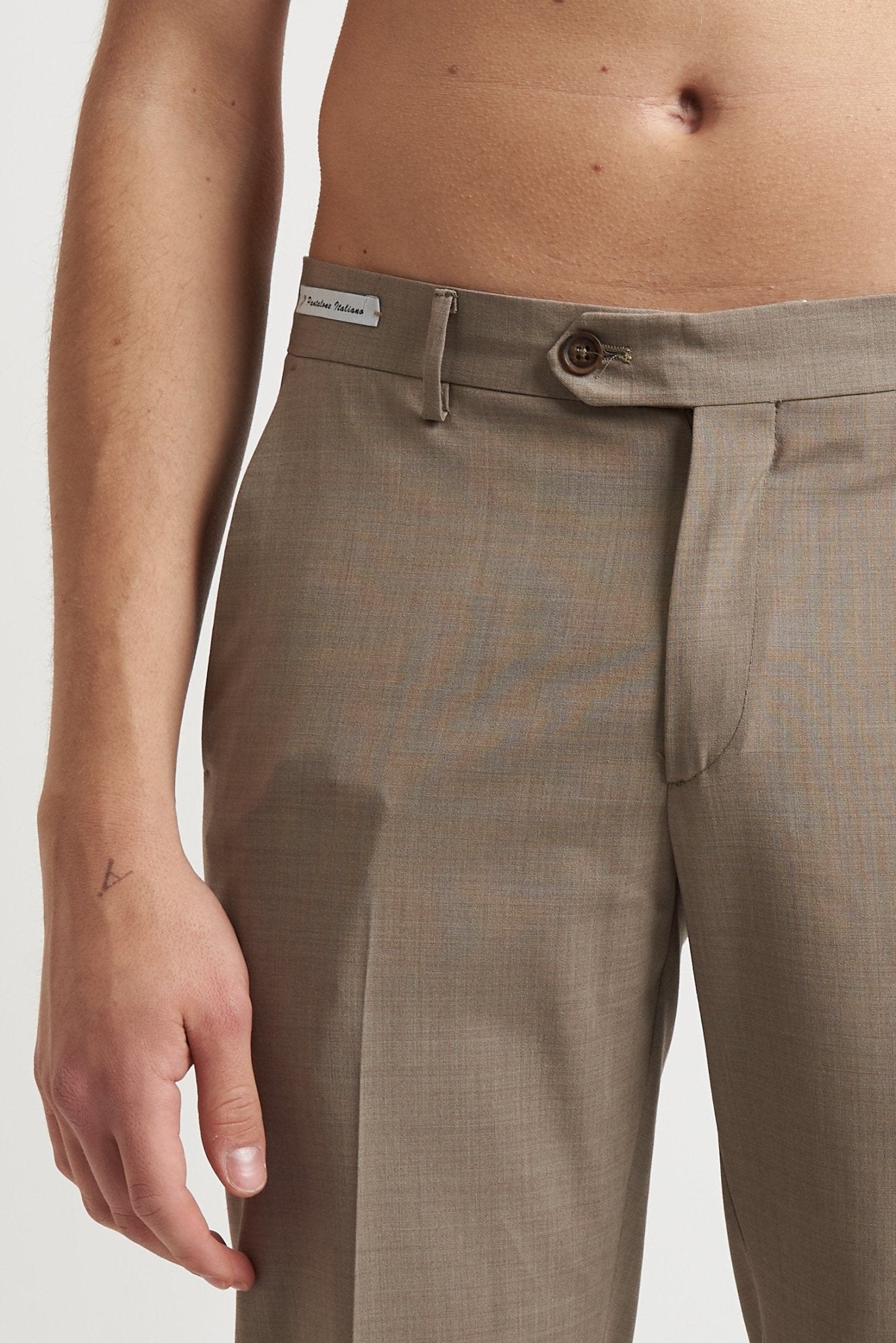 Pantalone con Tasche America, Tasca Posteriore e Risvoltino Cucito - De Matteo Uomo