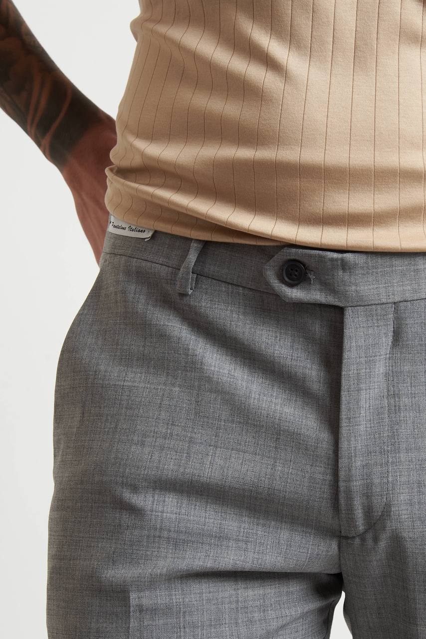 Pantalone con Tasche America, Tasca Posteriore e Risvoltino Cucito - De Matteo Uomo