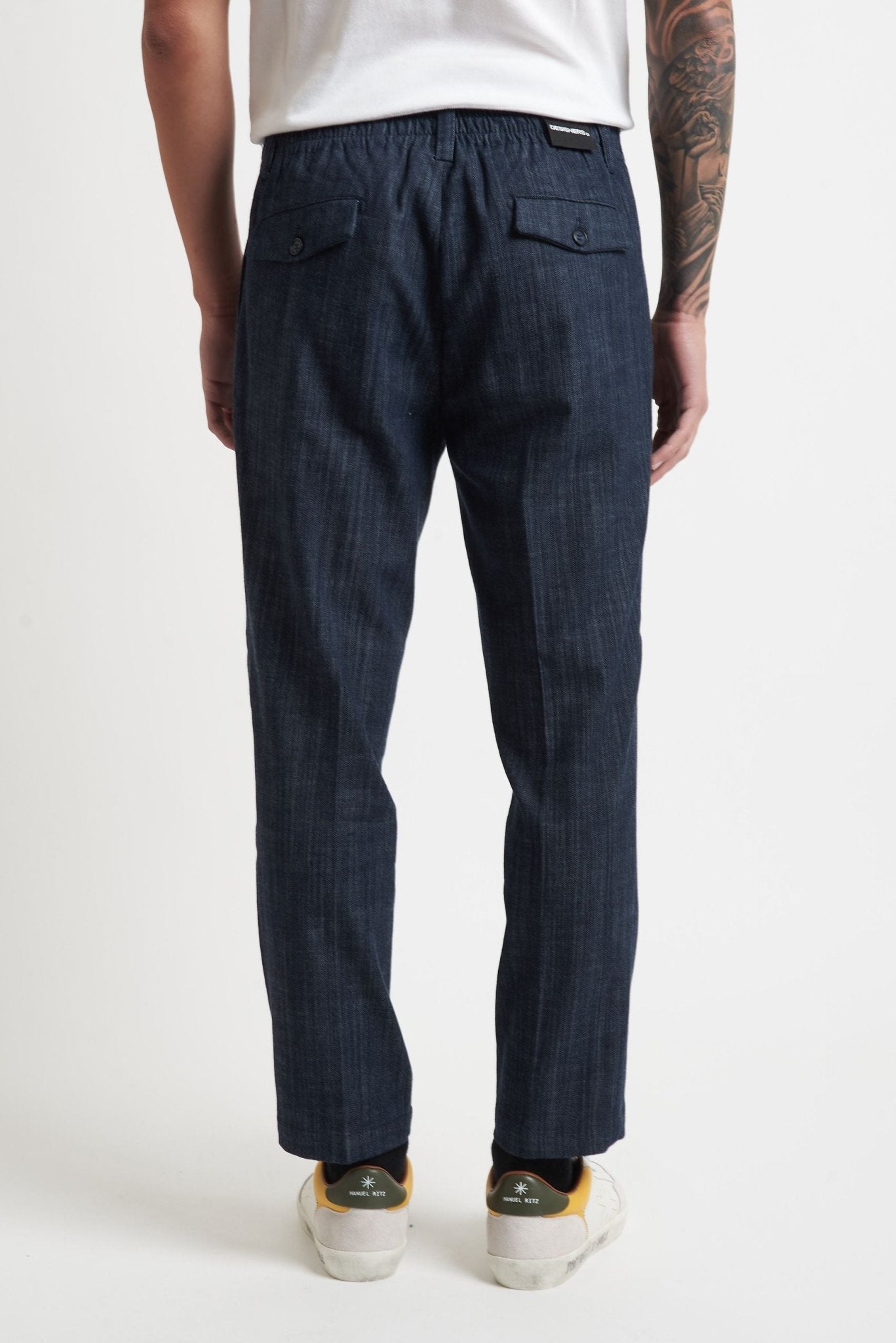Pantalone Coordinato Effetto Jeans con Doppia Pence e Elastico Posteriore - De Matteo Uomo