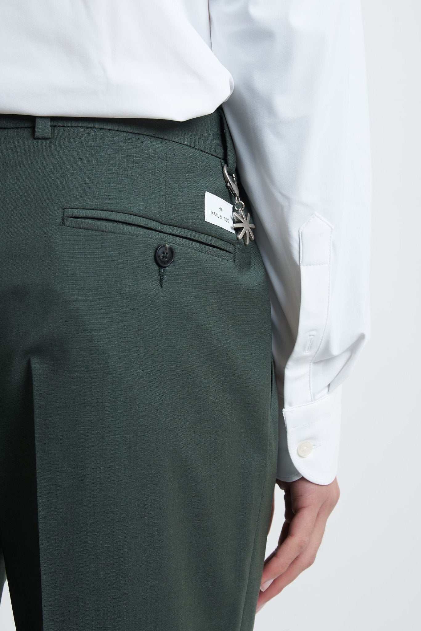 Pantalone Japan con Pince e Elastico Laterale in Fresco Lana - De Matteo Uomo