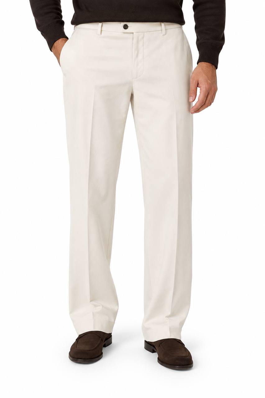 Pantalone Uomo Basic Morbido Panna - De Matteo Uomo