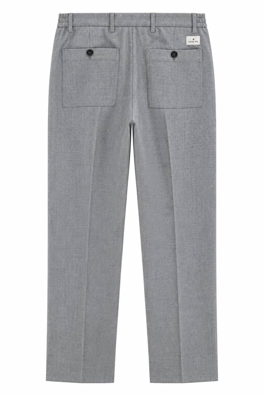 Pantalone Uomo con Pence e Fondo Comodo in Lana - De Matteo Uomo