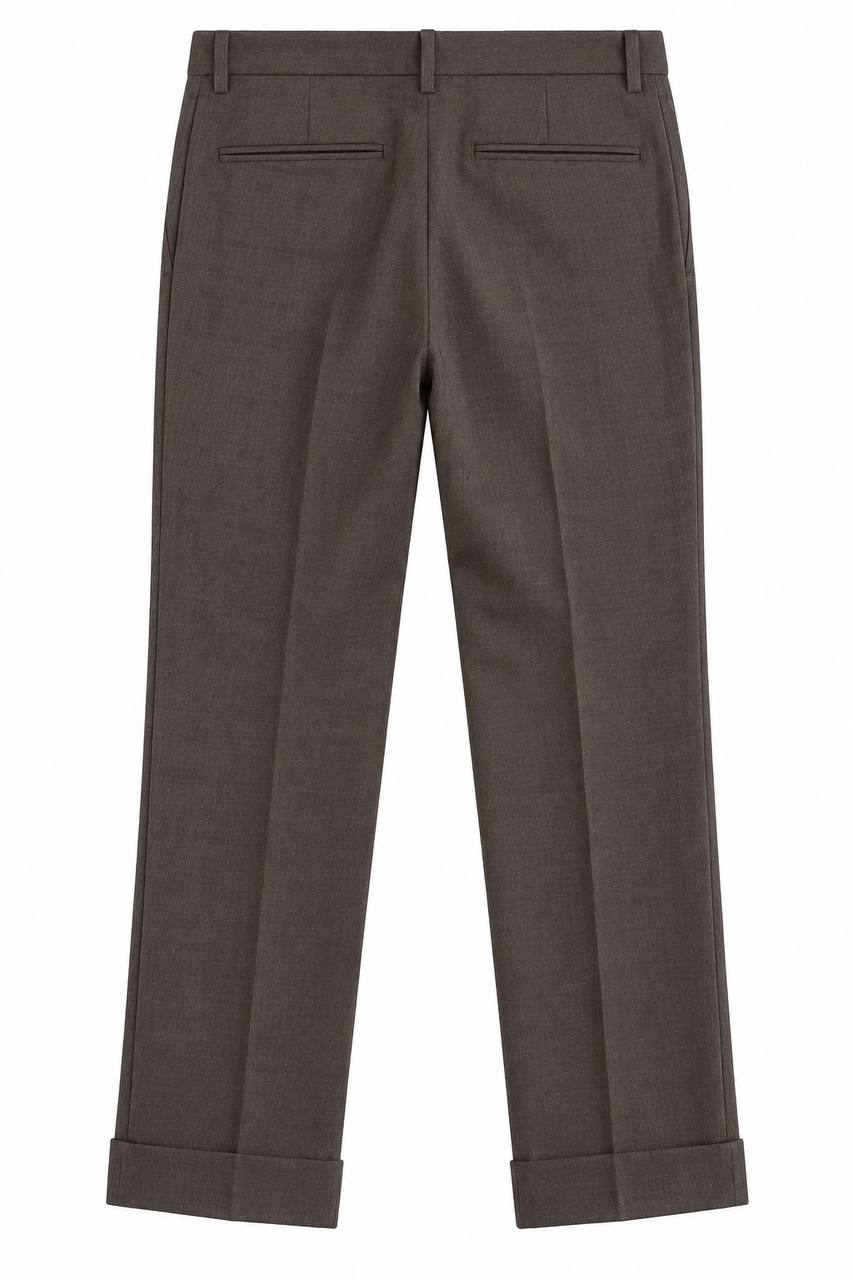 Pantalone Uomo Grisaglia Marrone con Pence - De Matteo Uomo