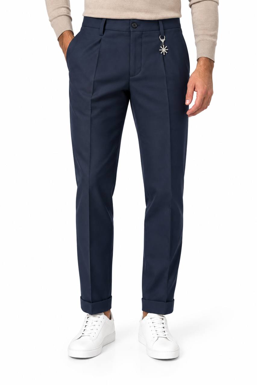 Pantalone Uomo in Lana con Una Pinces - De Matteo Uomo