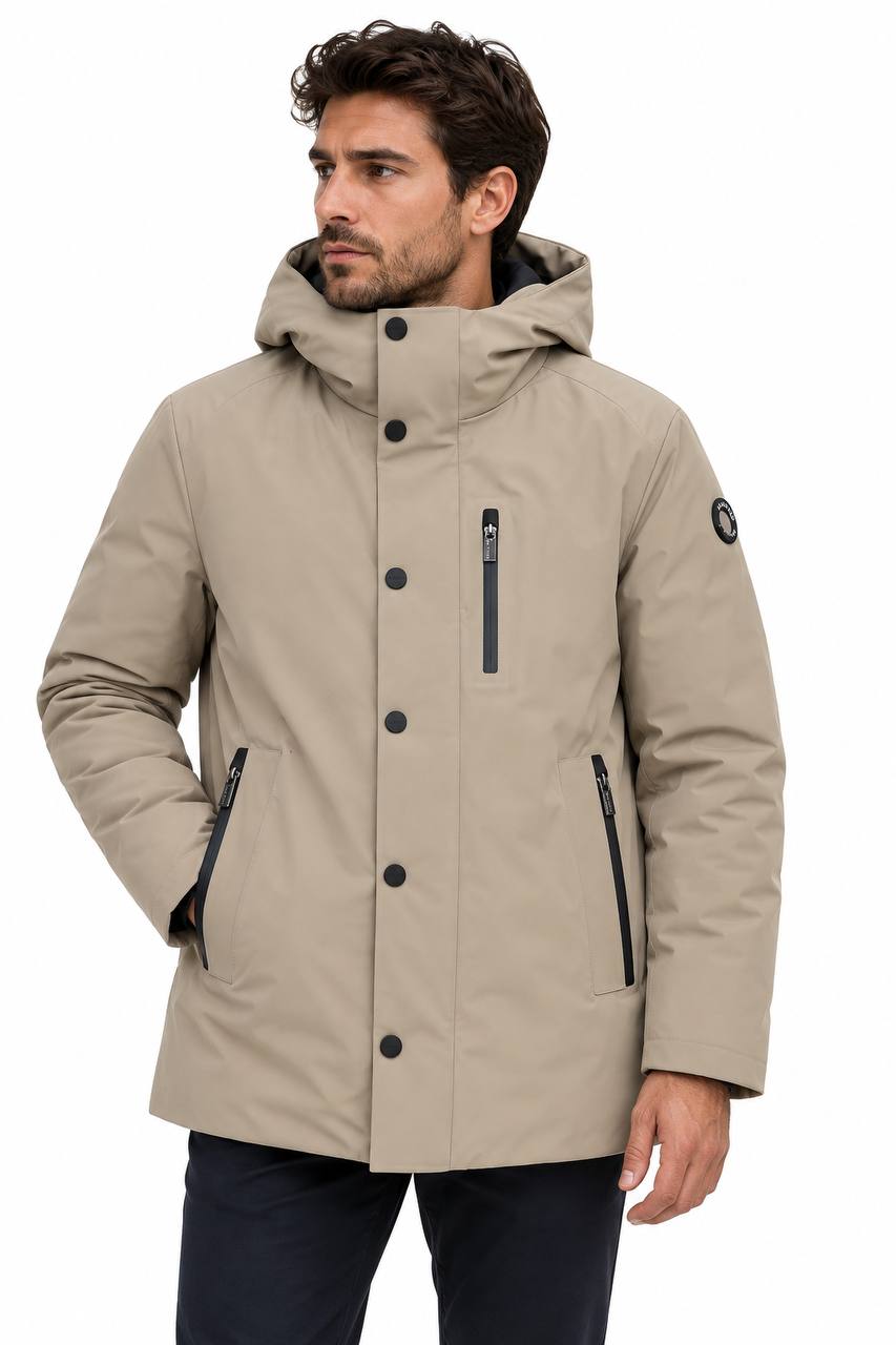 Parka Uomo in Tessuto Gommato con Doppia Chiusura - De Matteo Uomo