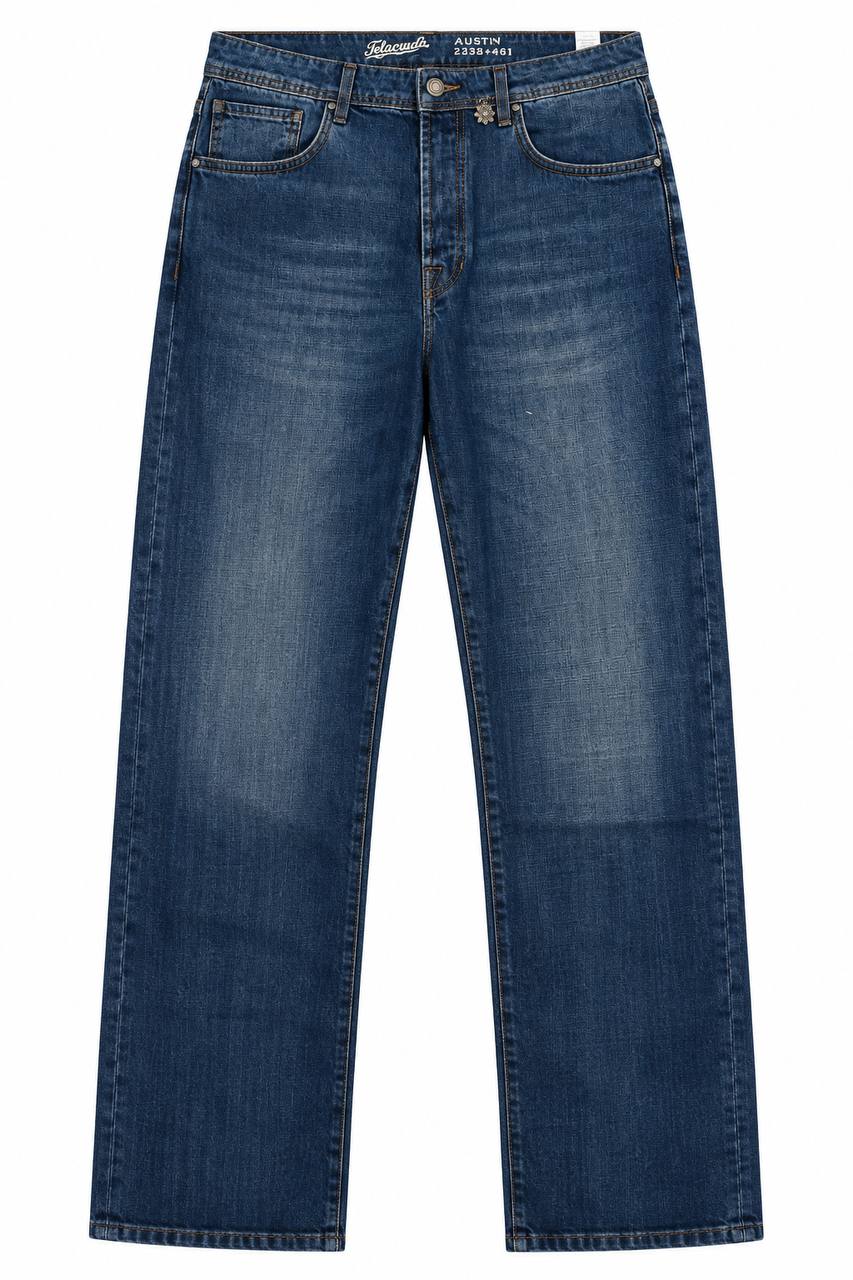 Jeans Uomo 5 Tasche Lavaggio Scuro in 100% Cotone