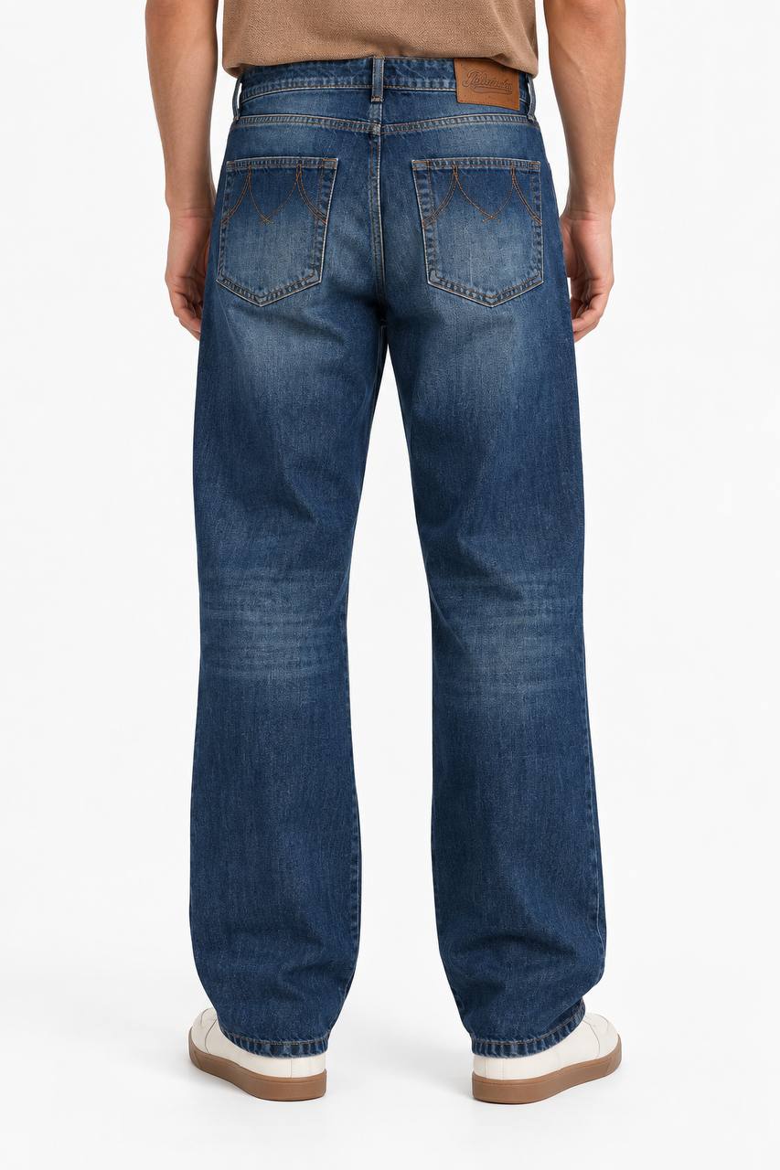 Jeans Uomo 5 Tasche Lavaggio Scuro in 100% Cotone