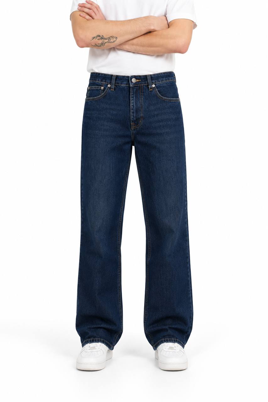 Jeans Uomo 5 Tasche Lavaggio Scuro in 100% Cotone
