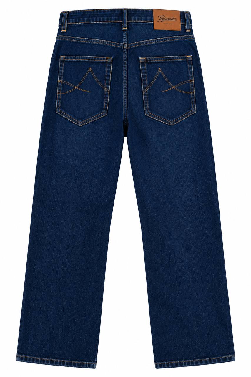 Jeans Uomo 5 Tasche Lavaggio Scuro in 100% Cotone