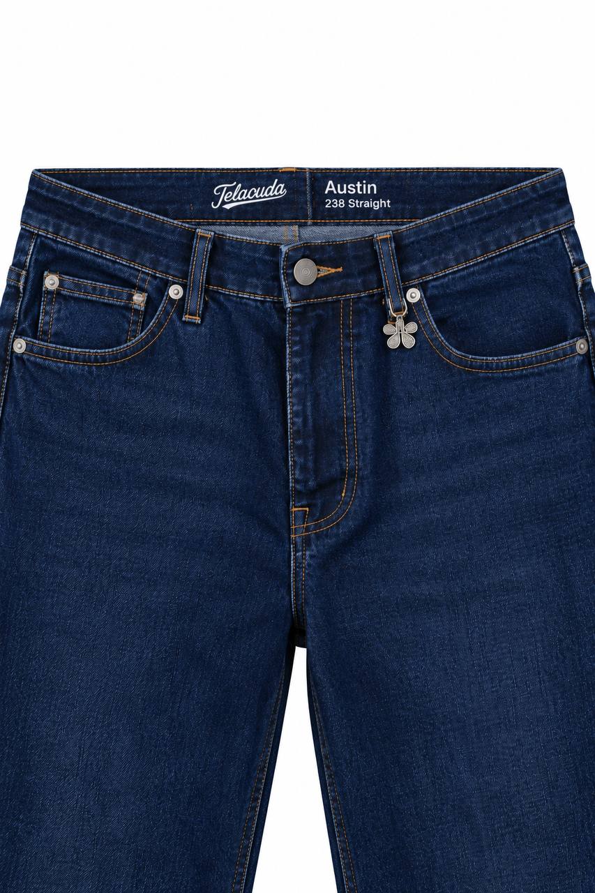 Jeans Uomo 5 Tasche Lavaggio Scuro in 100% Cotone