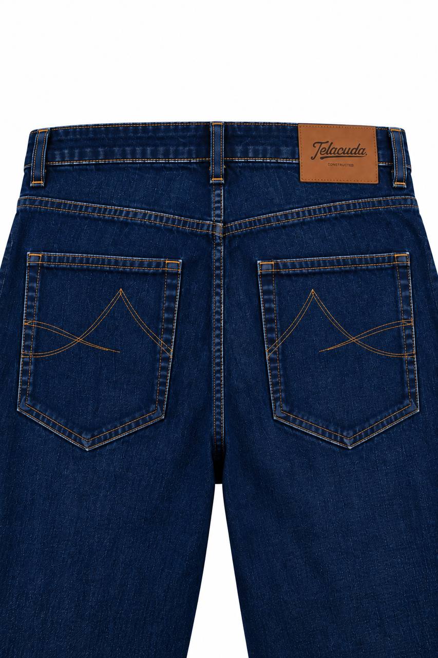 Jeans Uomo 5 Tasche Lavaggio Scuro in 100% Cotone