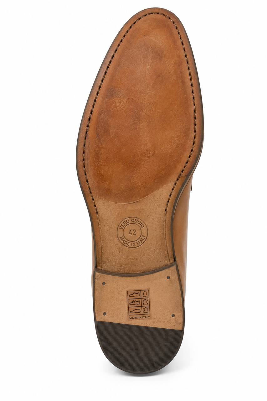Mocassino Uomo con Fibbia Singola in Pelle