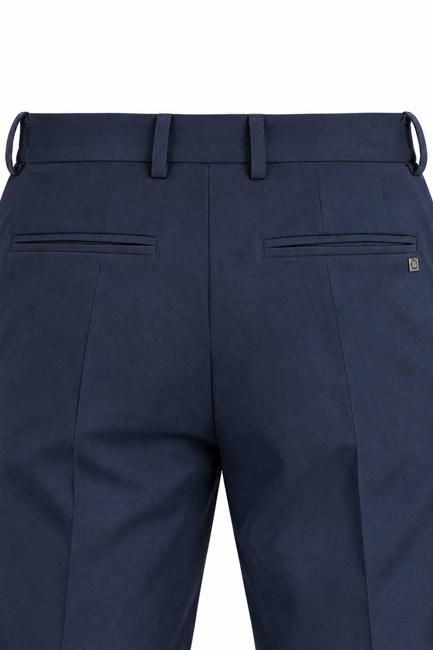 Pantalone Uomo con Doppia Pence, Elastico Interno e Risvoltino