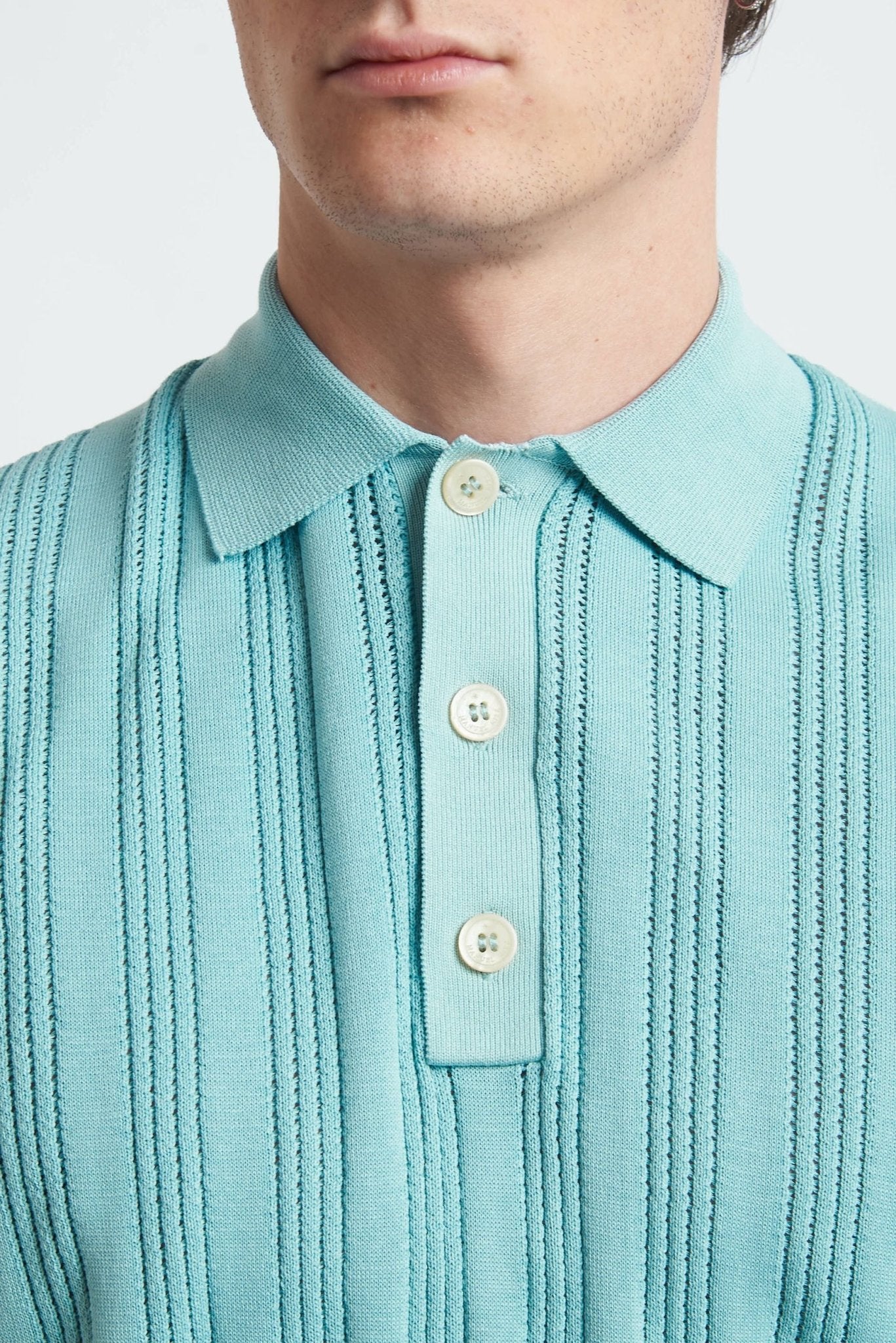 Polo Basic Traforata in Cotone con Bottoni - De Matteo Uomo