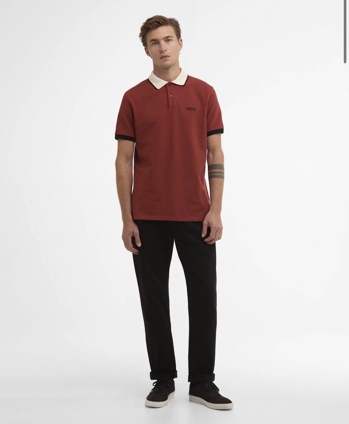 Polo in Cotone con Logo sul Petto e Dettagli a Contrasto or31 - De Matteo Uomo