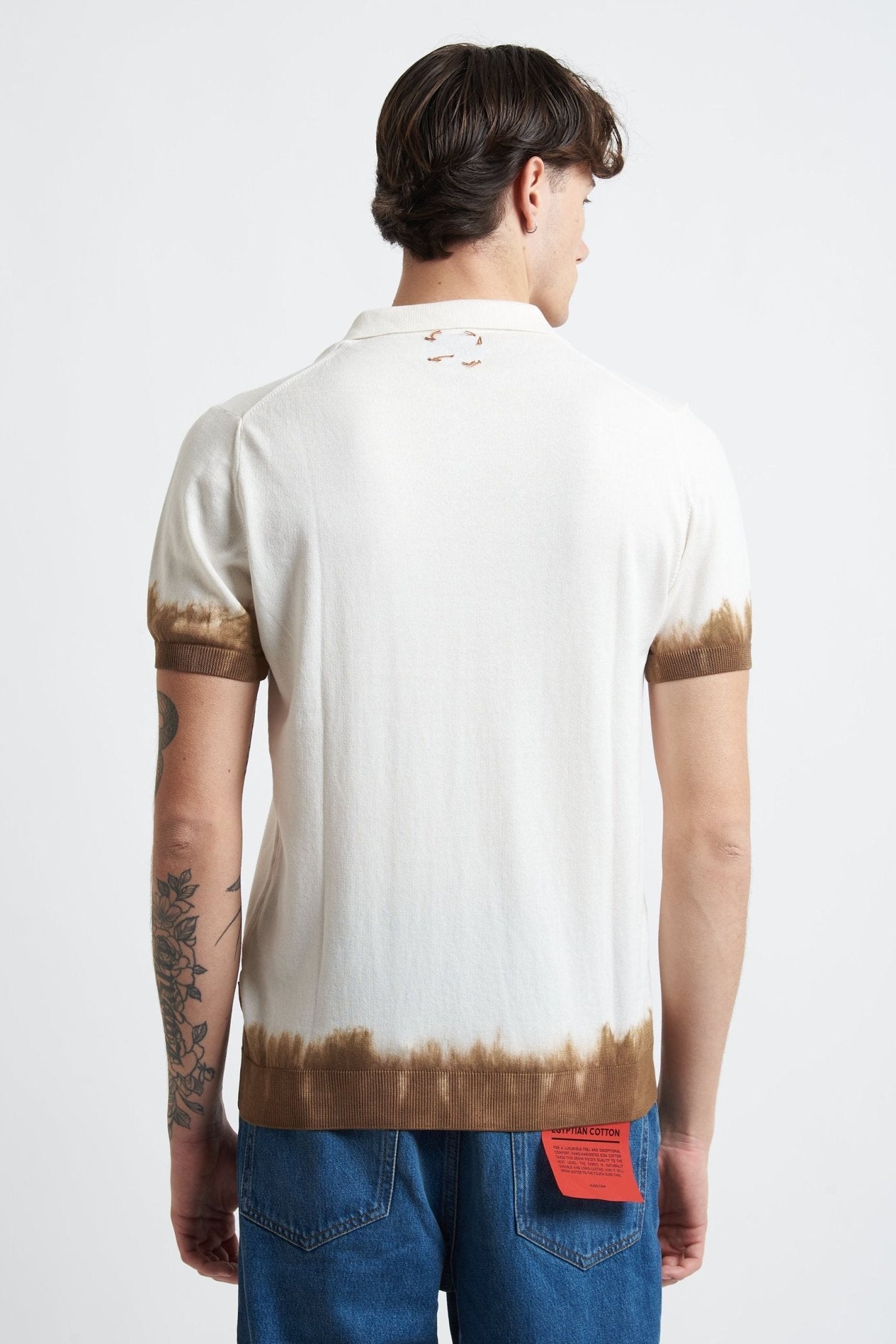 Polo Senza Bottoni in Cotone con Lavorazione Tie Dye - De Matteo Uomo