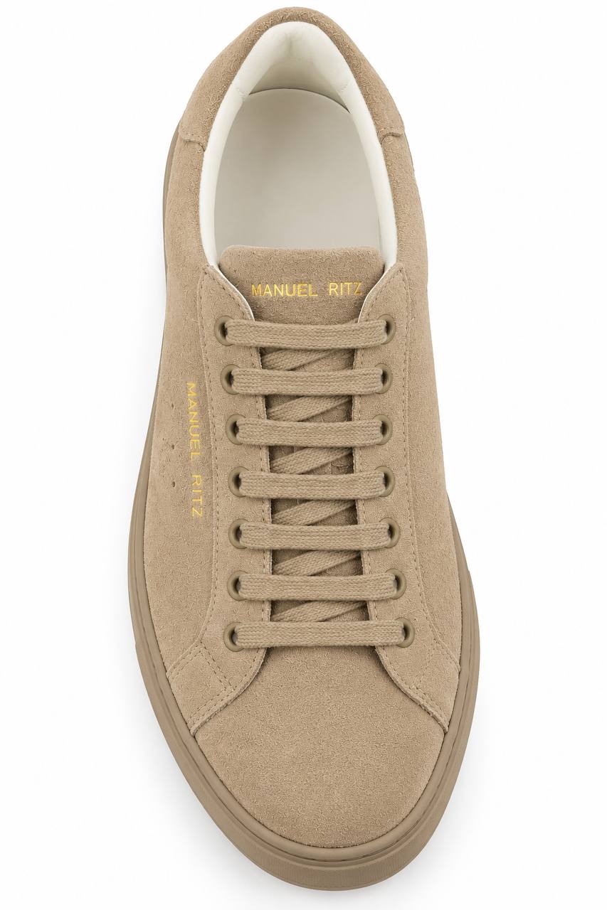 Scarpe Uomo Beige in Camoscio con Lacci e Suola in Gomma - De Matteo Uomo