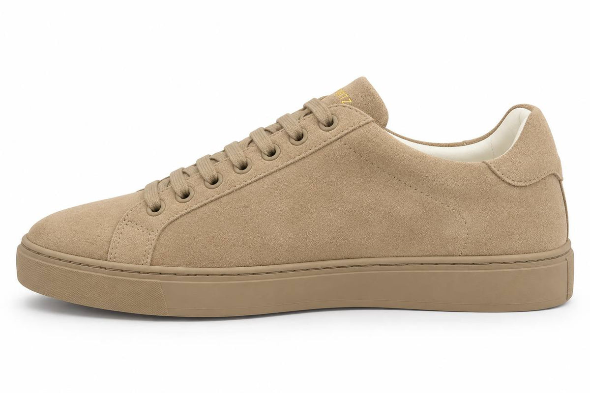 Scarpe Uomo Beige in Camoscio con Lacci e Suola in Gomma - De Matteo Uomo