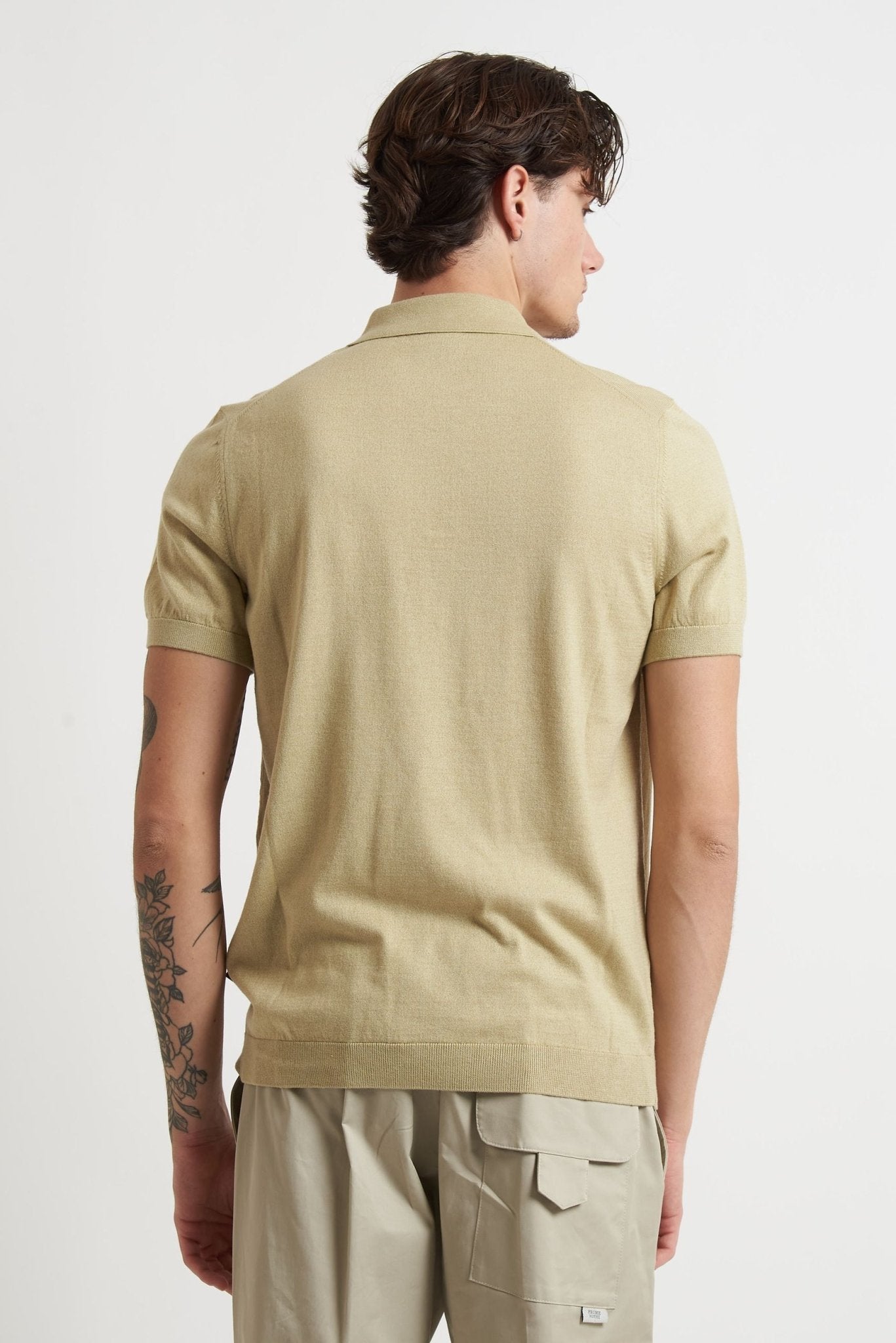 T-shirt Basic con Bottoni in Cotone 15522e, - De Matteo Uomo