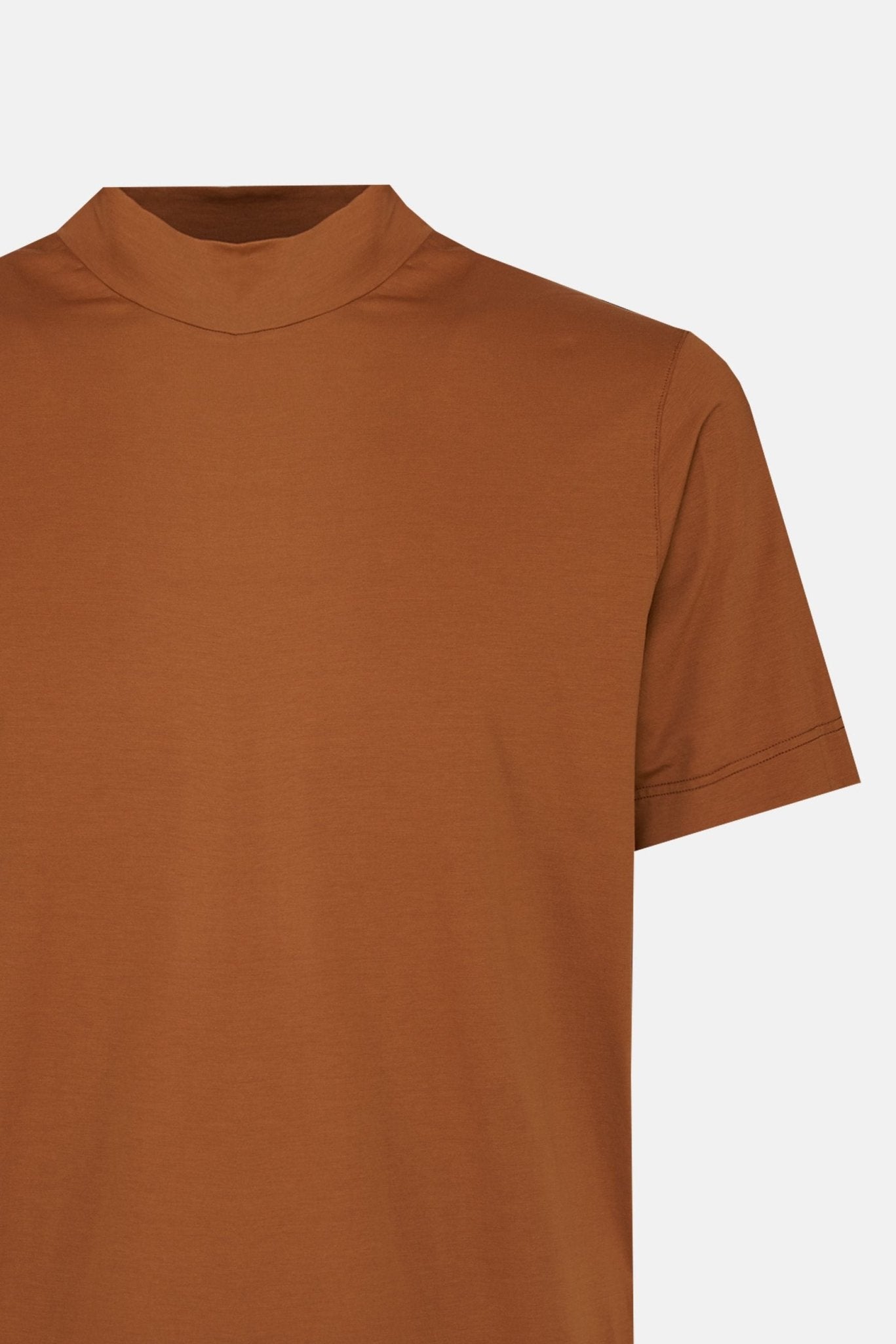 T-Shirt Basic in Cotone con Collo Rialzato - De Matteo Uomo