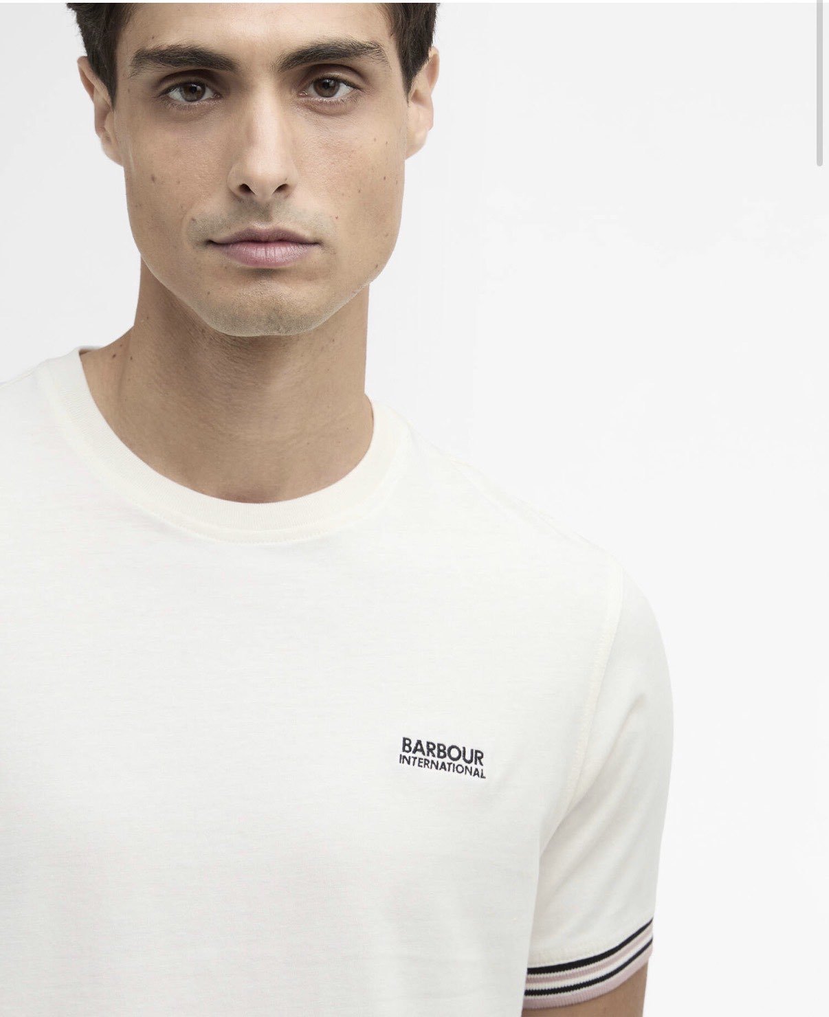 T-shirt Basic in Cotone con Logo sul Petto e Dettagli a Contrasto wh32. - De Matteo Uomo
