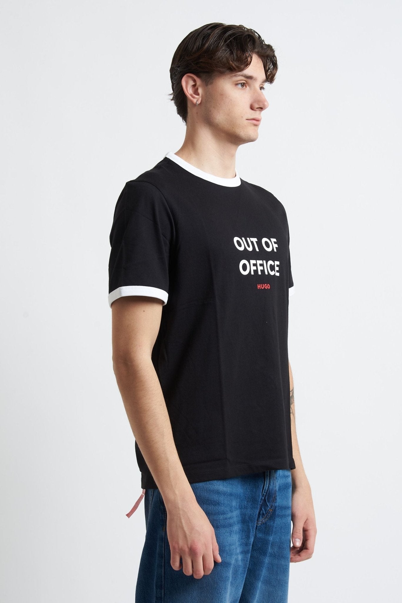 T-shirt Basic in Cotone con Stampa Frontale - De Matteo Uomo
