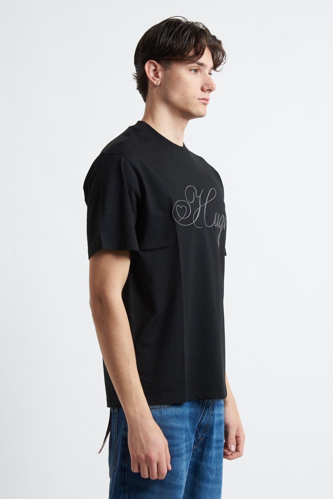 T-shirt Basic in Cotone con Stampa Frontale - De Matteo Uomo
