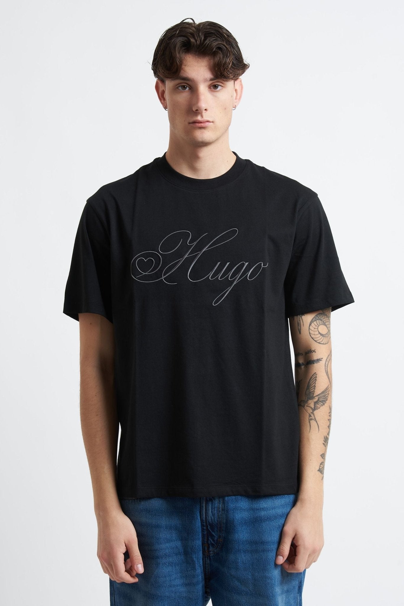 T-shirt Basic in Cotone con Stampa Frontale - De Matteo Uomo