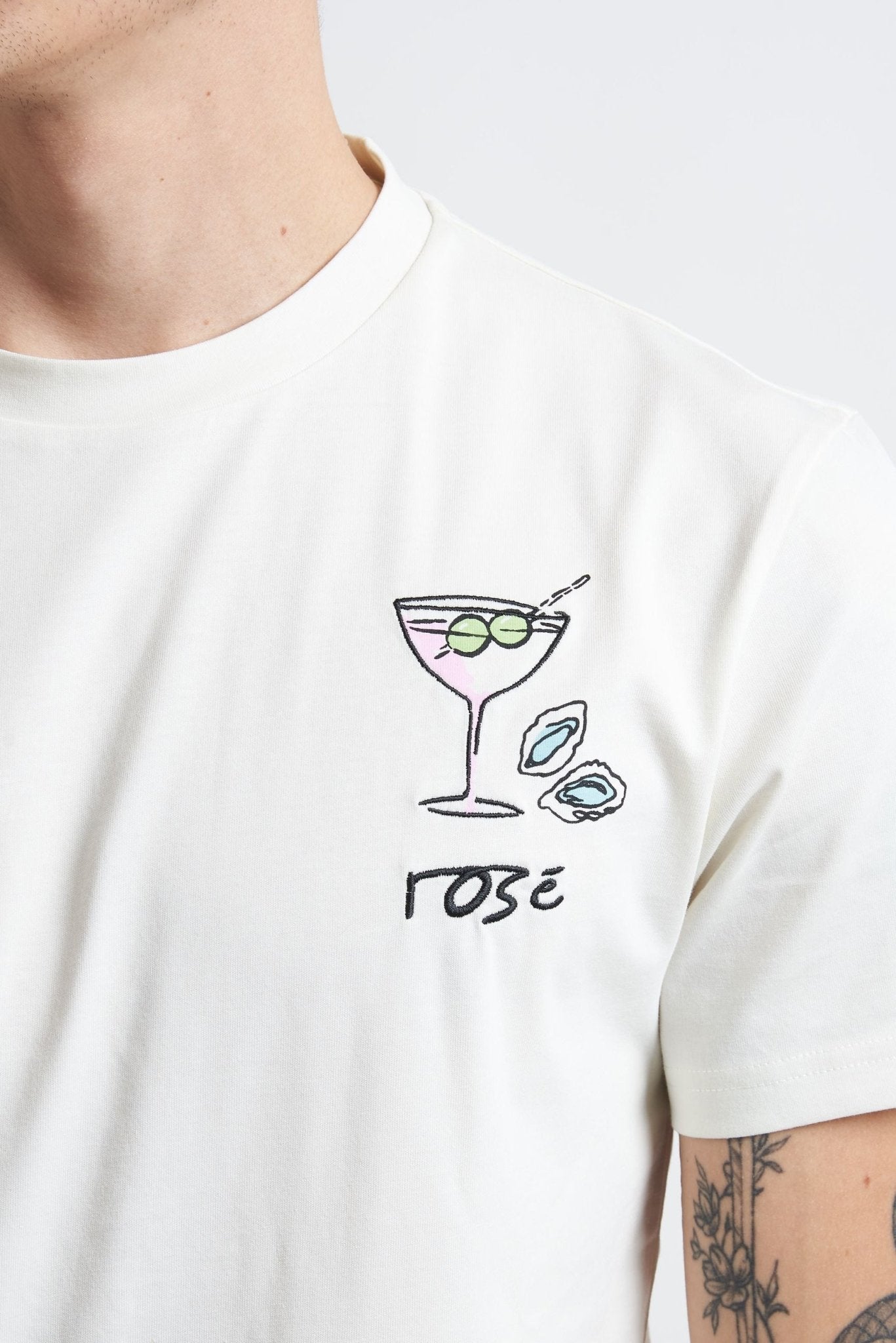 T-shirt Basic in Cotone con Stampa Frontale sul Petto - De Matteo Uomo