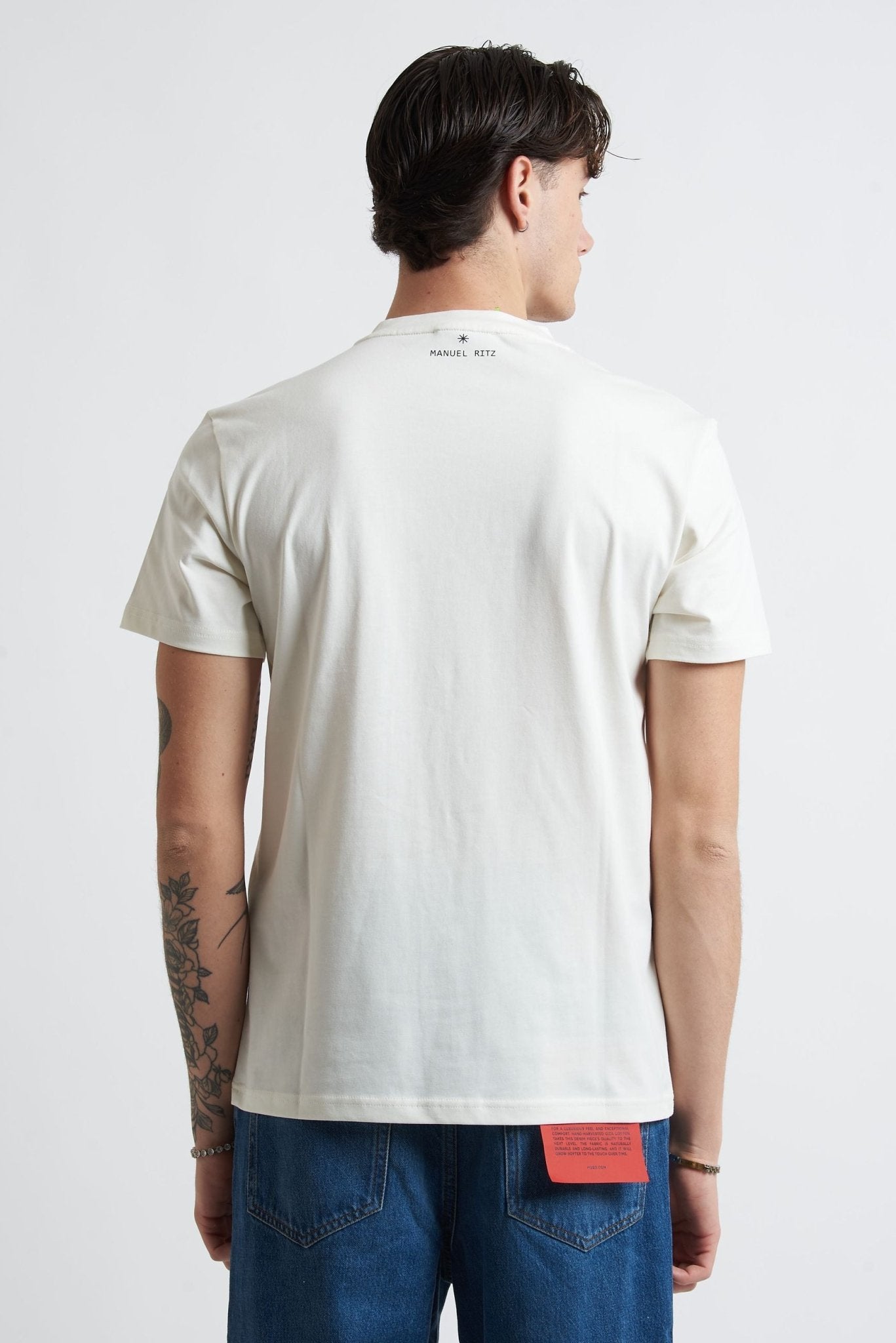 T-shirt Basic in Cotone con Stampa Frontale sul Petto - De Matteo Uomo
