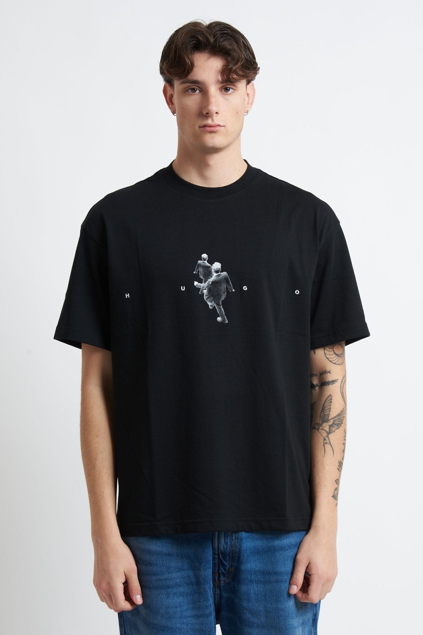 T-shirt Basic in Cotone con Stampa Fronte e Retro - De Matteo Uomo