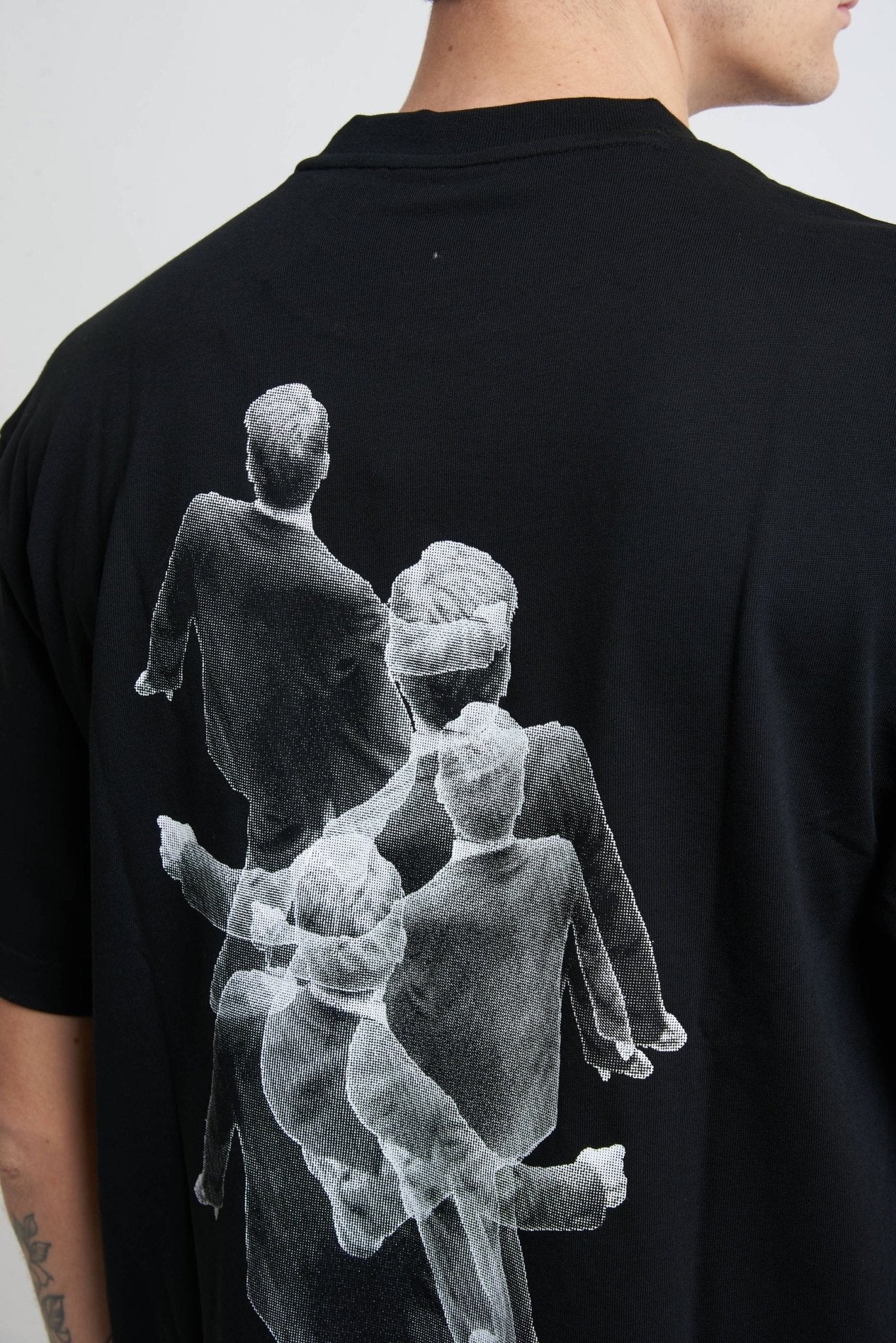 T-shirt Basic in Cotone con Stampa Fronte e Retro - De Matteo Uomo