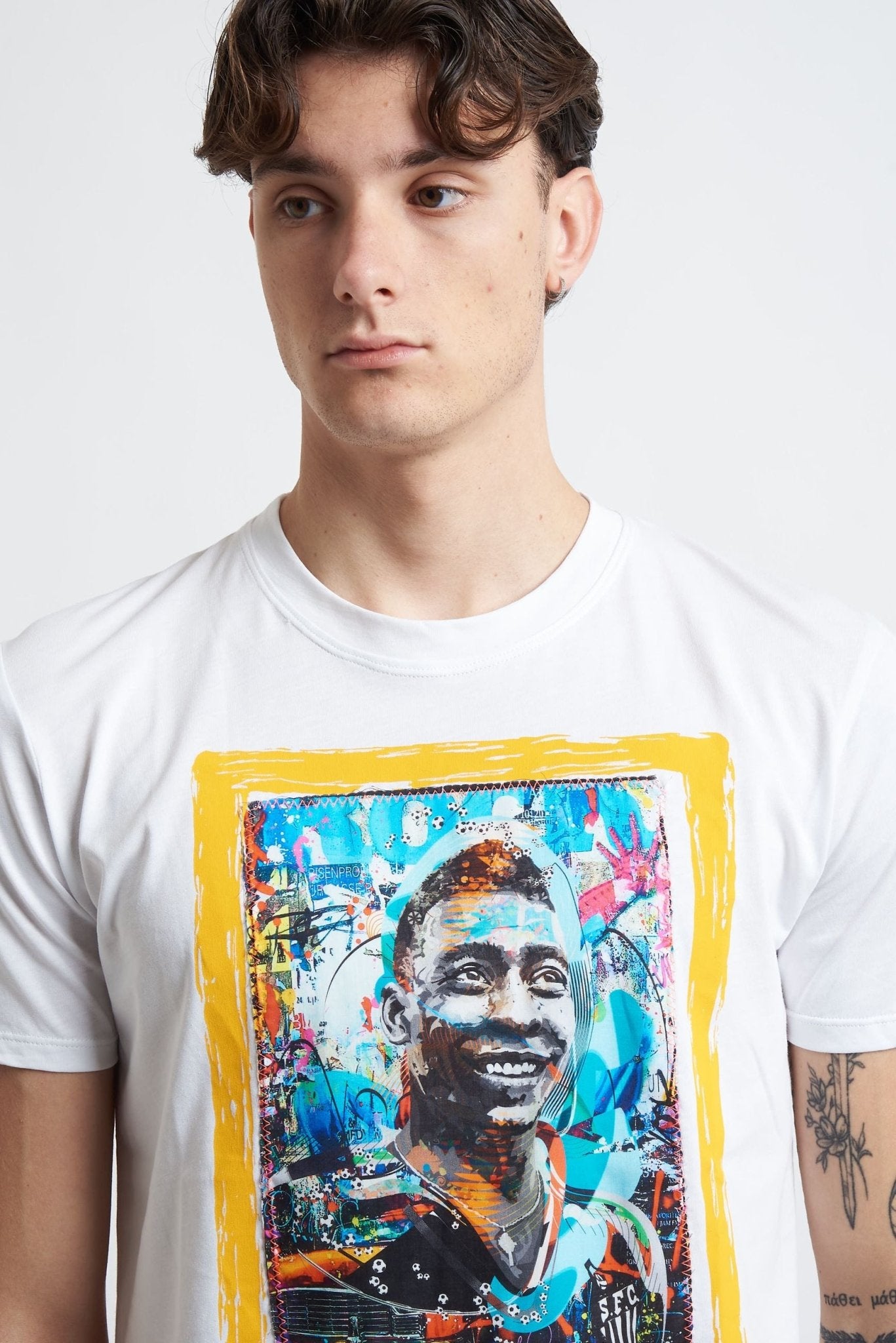 T-shirt in Cotone con Stampa Frontale - De Matteo Uomo