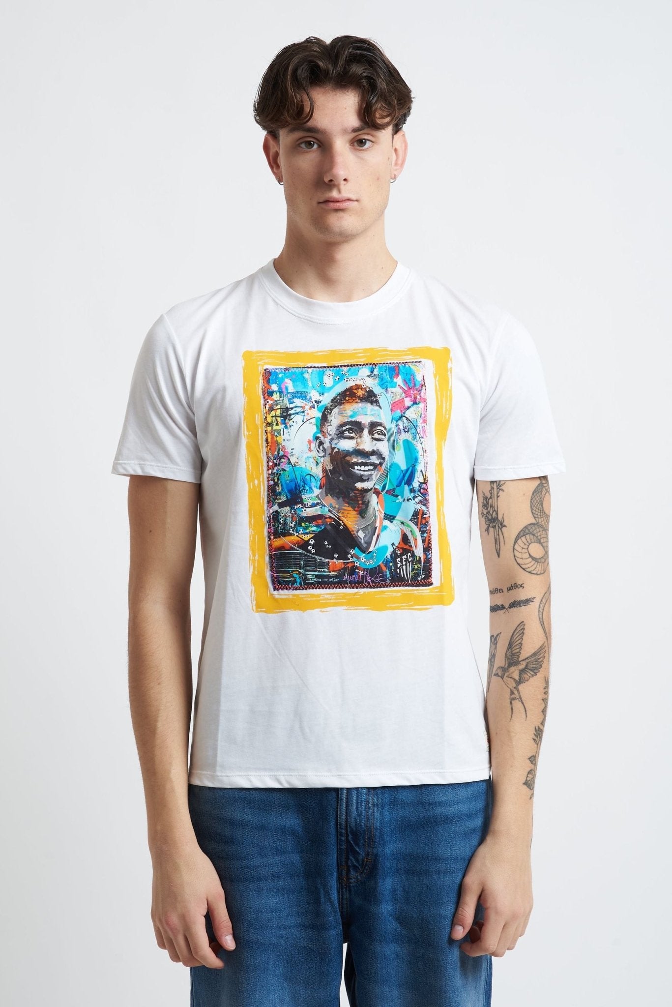 T-shirt in Cotone con Stampa Frontale - De Matteo Uomo