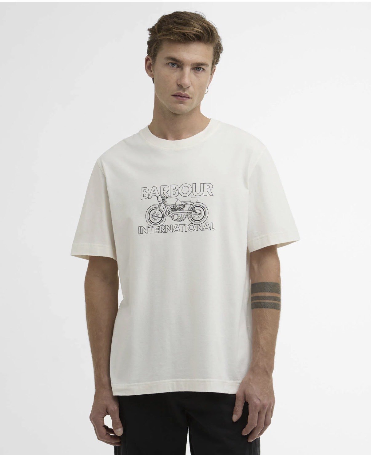 T-shirt in Cotone con Stampa Frontale Basic wh32 - De Matteo Uomo
