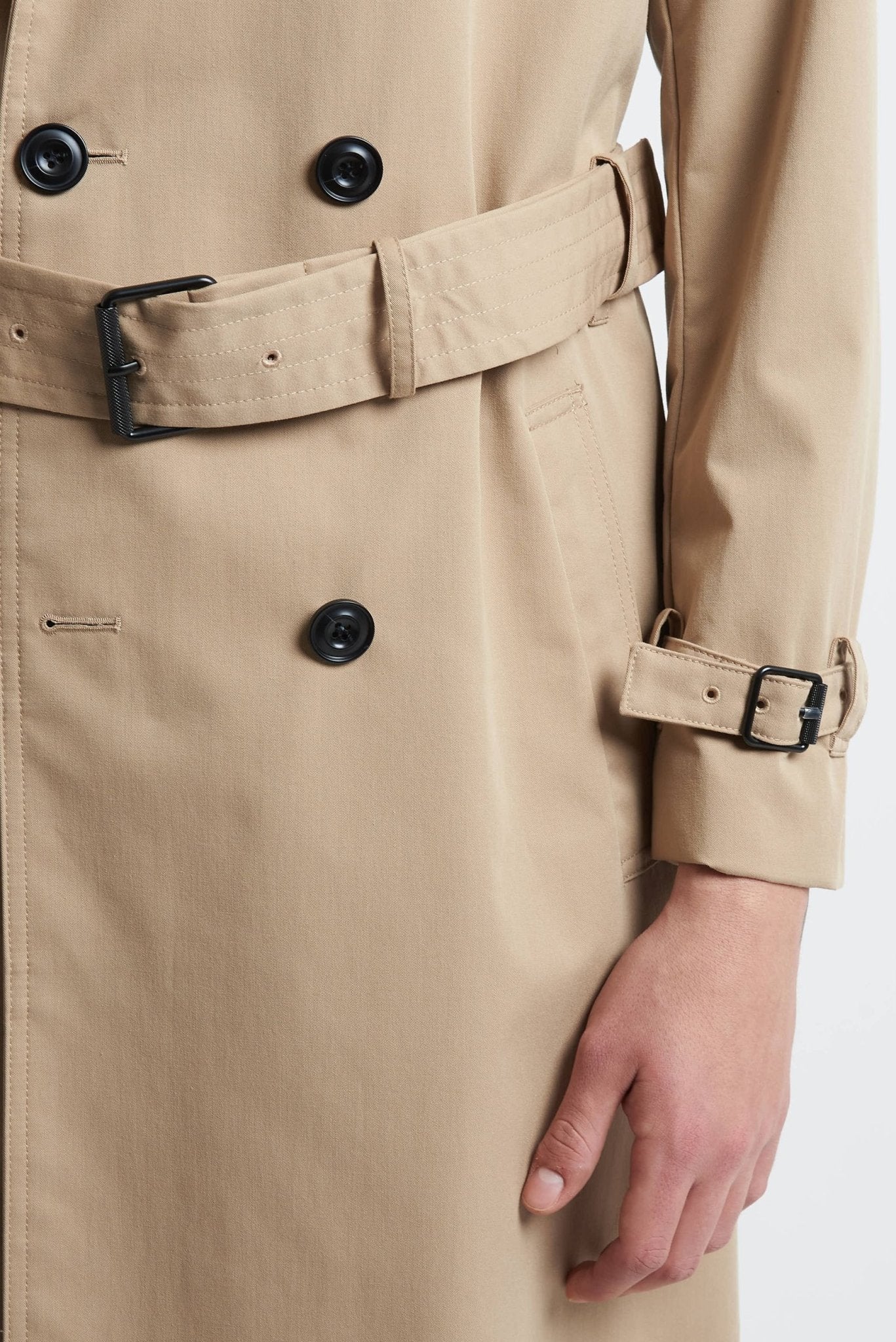 Trench Doppiopetto con Cintura in Vita e Collo Camicia - De Matteo Uomo