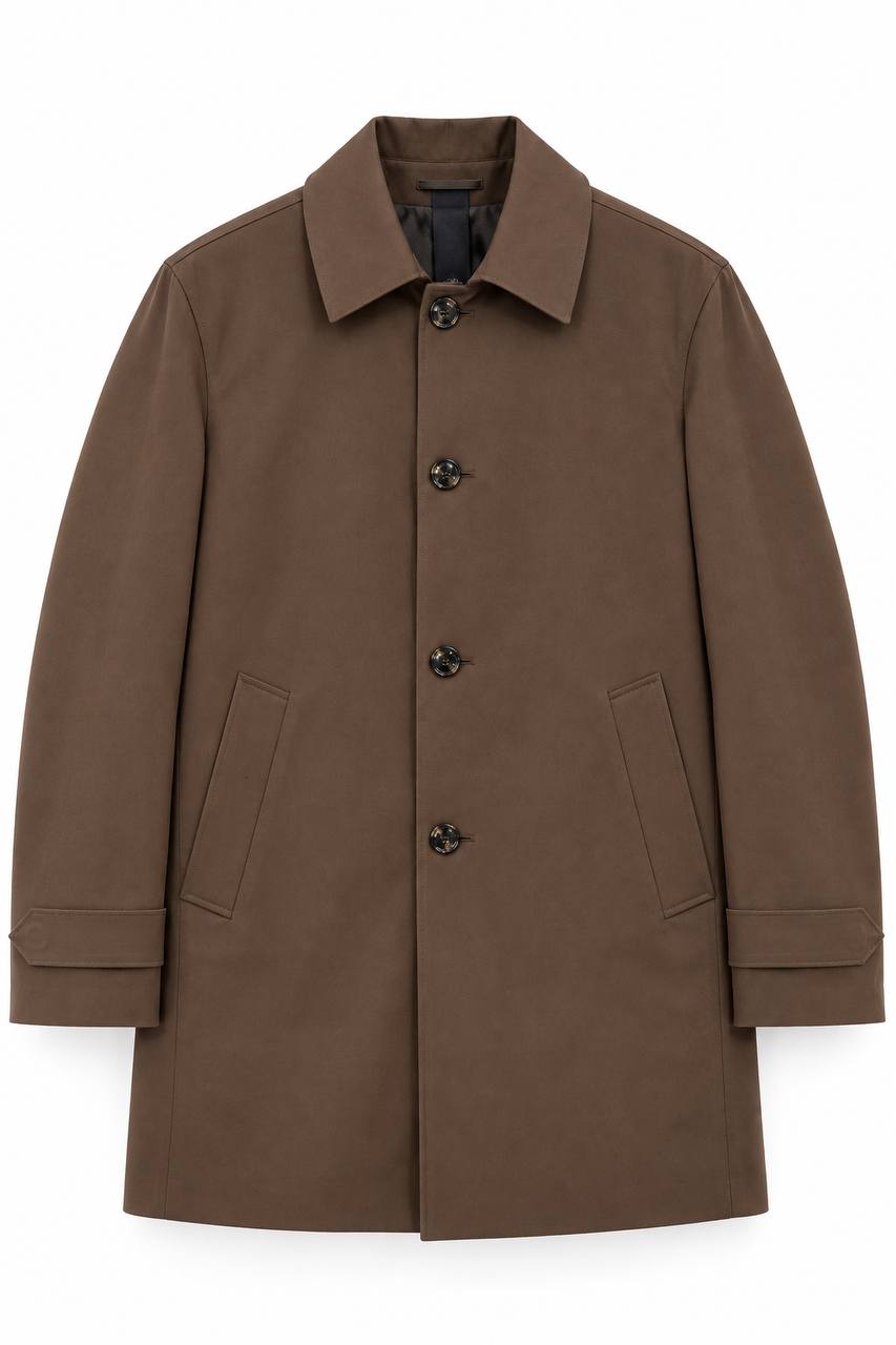 Trench Uomo con Collo Camicia e Spacco Singolo - De Matteo Uomo